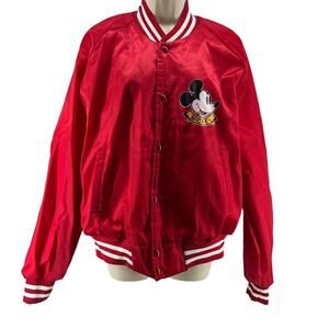 Vintage 90s Disney Minnie Mickey Mouse Satin Jacket Chalk Line Xlarge